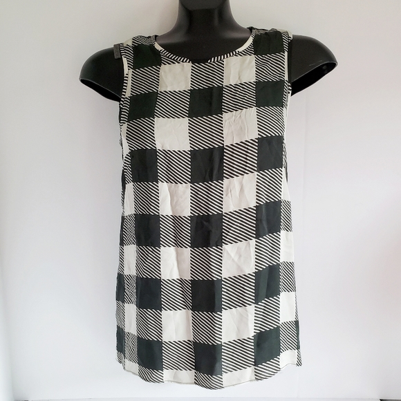RAG & BONE Harper Green Plaid Silk Tank S - Picture 4 of 8